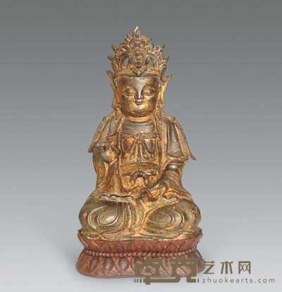 明 铜鎏金佛像 33×20cm